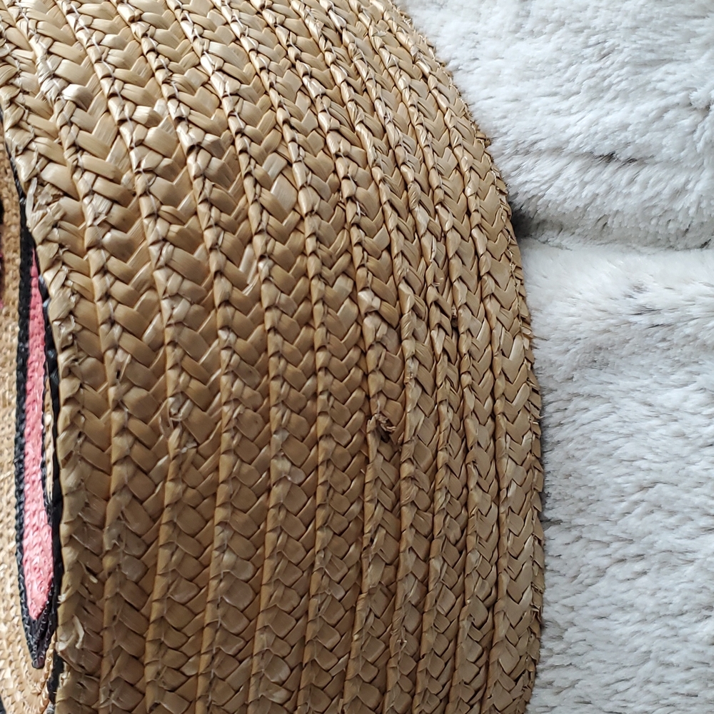 Rebecca Minkoff Pink and Beige Wicker Concentric Circle Tote Hand Bag - Picture 7 of 10